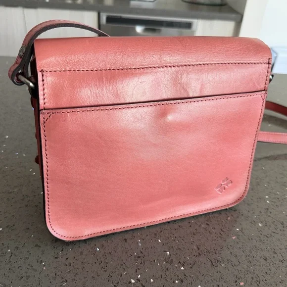 Patricia Nash Pink Floral Embossed Leather Crossbody Bag - Picture 6 of 10